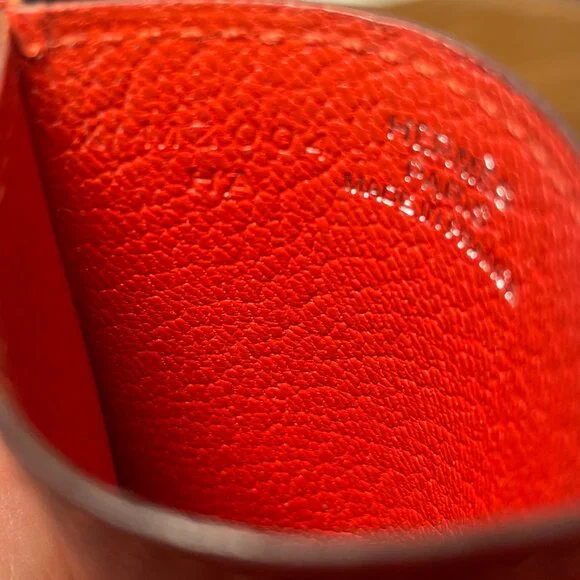 Hermes Chevre Mysore Diabolo Card Holder Case Rouge Tomate - Picture 5 of 6